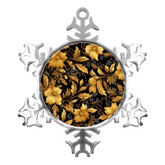 Flower Gold Floral Metal Small Snowflake Ornament