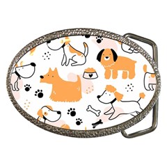 Seamless Pattern Of Cute Dog Puppy Cartoon Funny And Happy Belt Buckles by Wav3s