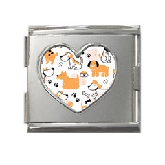 Seamless Pattern Of Cute Dog Puppy Cartoon Funny And Happy Mega Link Heart Italian Charm (18mm)