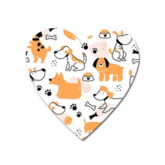 Seamless Pattern Of Cute Dog Puppy Cartoon Funny And Happy Heart Magnet by Wav3s