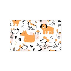 Seamless Pattern Of Cute Dog Puppy Cartoon Funny And Happy Sticker Rectangular (100 Pack) by Wav3s