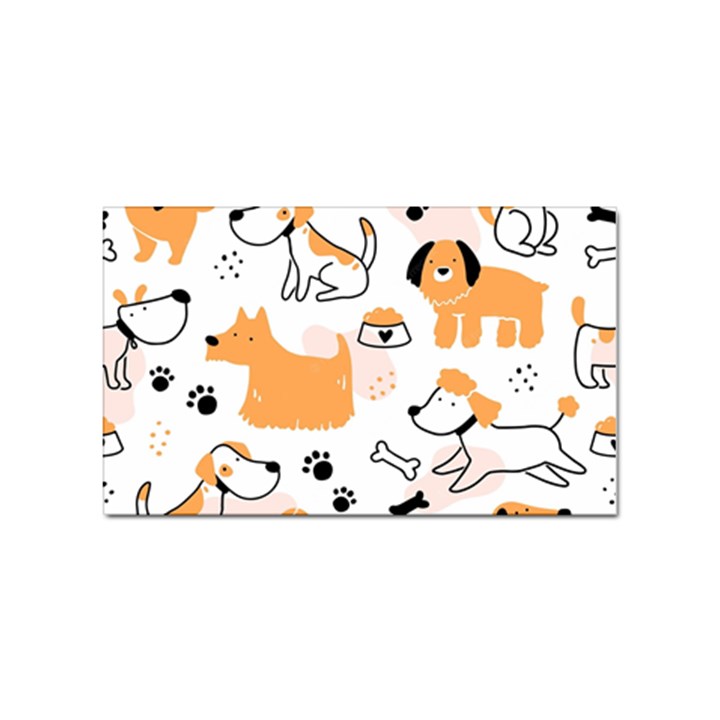 Seamless Pattern Of Cute Dog Puppy Cartoon Funny And Happy Sticker Rectangular (100 pack)