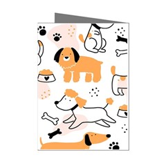 Seamless Pattern Of Cute Dog Puppy Cartoon Funny And Happy Mini Greeting Cards (pkg Of 8) by Wav3s