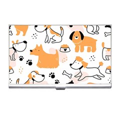 Seamless Pattern Of Cute Dog Puppy Cartoon Funny And Happy Business Card Holder by Wav3s