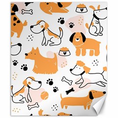 Seamless Pattern Of Cute Dog Puppy Cartoon Funny And Happy Canvas 20  X 24  by Wav3s