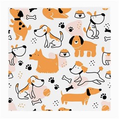 Seamless Pattern Of Cute Dog Puppy Cartoon Funny And Happy Medium Glasses Cloth by Wav3s