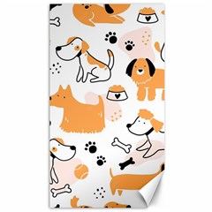 Seamless Pattern Of Cute Dog Puppy Cartoon Funny And Happy Canvas 40  X 72  by Wav3s