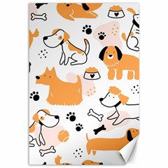 Seamless Pattern Of Cute Dog Puppy Cartoon Funny And Happy Canvas 12  X 18 