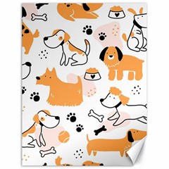 Seamless Pattern Of Cute Dog Puppy Cartoon Funny And Happy Canvas 18  X 24  by Wav3s