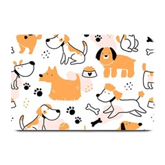 Seamless Pattern Of Cute Dog Puppy Cartoon Funny And Happy Plate Mats by Wav3s