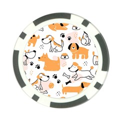 Seamless Pattern Of Cute Dog Puppy Cartoon Funny And Happy Poker Chip Card Guard by Wav3s