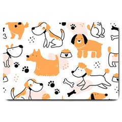 Seamless Pattern Of Cute Dog Puppy Cartoon Funny And Happy Large Doormat by Wav3s