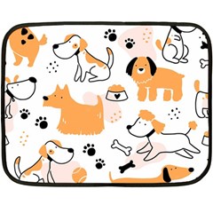 Seamless Pattern Of Cute Dog Puppy Cartoon Funny And Happy Fleece Blanket (mini) by Wav3s