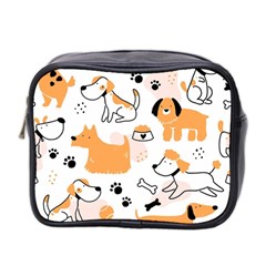 Seamless Pattern Of Cute Dog Puppy Cartoon Funny And Happy Mini Toiletries Bag (two Sides) by Wav3s