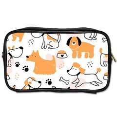 Seamless Pattern Of Cute Dog Puppy Cartoon Funny And Happy Toiletries Bag (one Side) by Wav3s