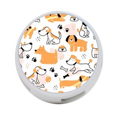 Seamless Pattern Of Cute Dog Puppy Cartoon Funny And Happy 4-port Usb Hub (one Side) by Wav3s