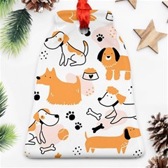 Seamless Pattern Of Cute Dog Puppy Cartoon Funny And Happy Ornament (bell) by Wav3s