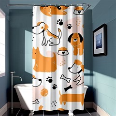 Seamless Pattern Of Cute Dog Puppy Cartoon Funny And Happy Shower Curtain 36  X 72  (stall)  by Wav3s