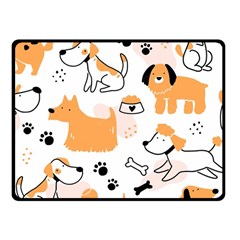 Seamless Pattern Of Cute Dog Puppy Cartoon Funny And Happy Fleece Blanket (small) by Wav3s