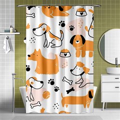 Seamless Pattern Of Cute Dog Puppy Cartoon Funny And Happy Shower Curtain 48  X 72  (small)  by Wav3s