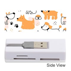 Seamless Pattern Of Cute Dog Puppy Cartoon Funny And Happy Memory Card Reader (stick) by Wav3s