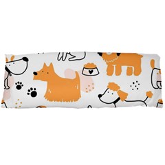 Seamless Pattern Of Cute Dog Puppy Cartoon Funny And Happy Body Pillow Case Dakimakura (two Sides) by Wav3s