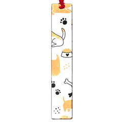 Seamless Pattern Of Cute Dog Puppy Cartoon Funny And Happy Large Book Marks by Wav3s