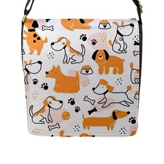 Seamless Pattern Of Cute Dog Puppy Cartoon Funny And Happy Flap Closure Messenger Bag (l) by Wav3s