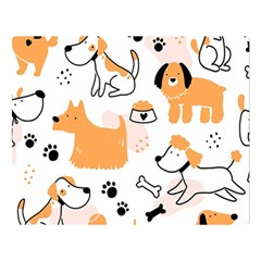 Seamless Pattern Of Cute Dog Puppy Cartoon Funny And Happy Two Sides Premium Plush Fleece Blanket (large)