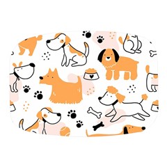 Seamless Pattern Of Cute Dog Puppy Cartoon Funny And Happy Mini Square Pill Box by Wav3s