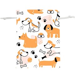 Seamless Pattern Of Cute Dog Puppy Cartoon Funny And Happy Lightweight Drawstring Pouch (xl) by Wav3s