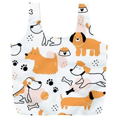 Seamless Pattern Of Cute Dog Puppy Cartoon Funny And Happy Full Print Recycle Bag (xxl) by Wav3s