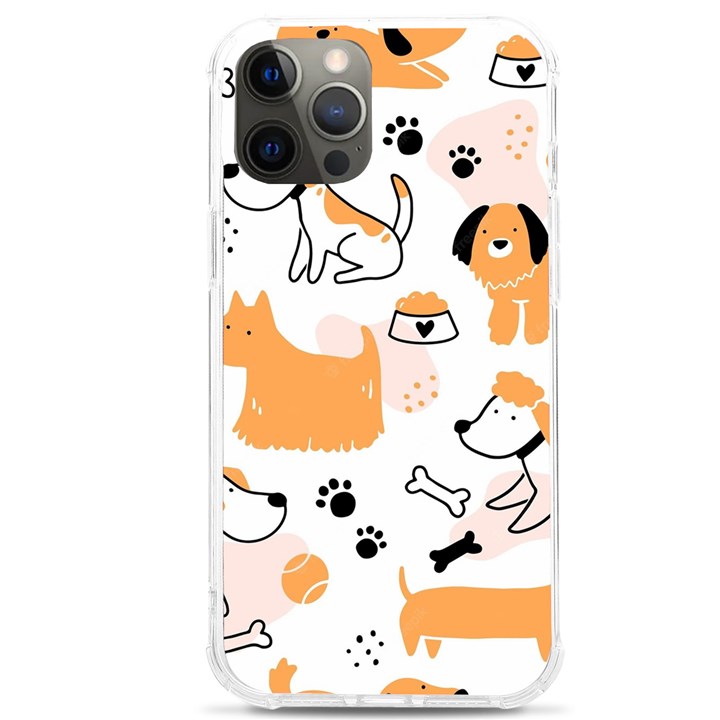 Seamless Pattern Of Cute Dog Puppy Cartoon Funny And Happy iPhone 12 Pro max TPU UV Print Case