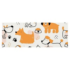 Seamless Pattern Of Cute Dog Puppy Cartoon Funny And Happy Banner And Sign 8  X 3  by Wav3s