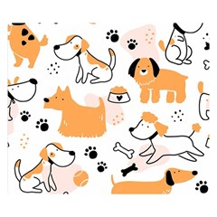 Seamless Pattern Of Cute Dog Puppy Cartoon Funny And Happy Premium Plush Fleece Blanket (small) by Wav3s