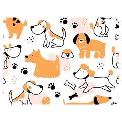 Seamless Pattern Of Cute Dog Puppy Cartoon Funny And Happy Premium Plush Fleece Blanket (extra Small) by Wav3s