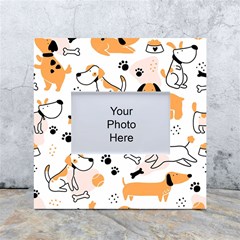 Seamless Pattern Of Cute Dog Puppy Cartoon Funny And Happy White Box Photo Frame 4  X 6  by Wav3s