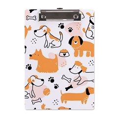 Seamless Pattern Of Cute Dog Puppy Cartoon Funny And Happy A5 Acrylic Clipboard by Wav3s