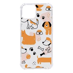 Seamless Pattern Of Cute Dog Puppy Cartoon Funny And Happy Iphone 14 Tpu Uv Print Case by Wav3s