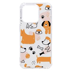 Seamless Pattern Of Cute Dog Puppy Cartoon Funny And Happy Iphone 14 Pro Tpu Uv Print Case by Wav3s