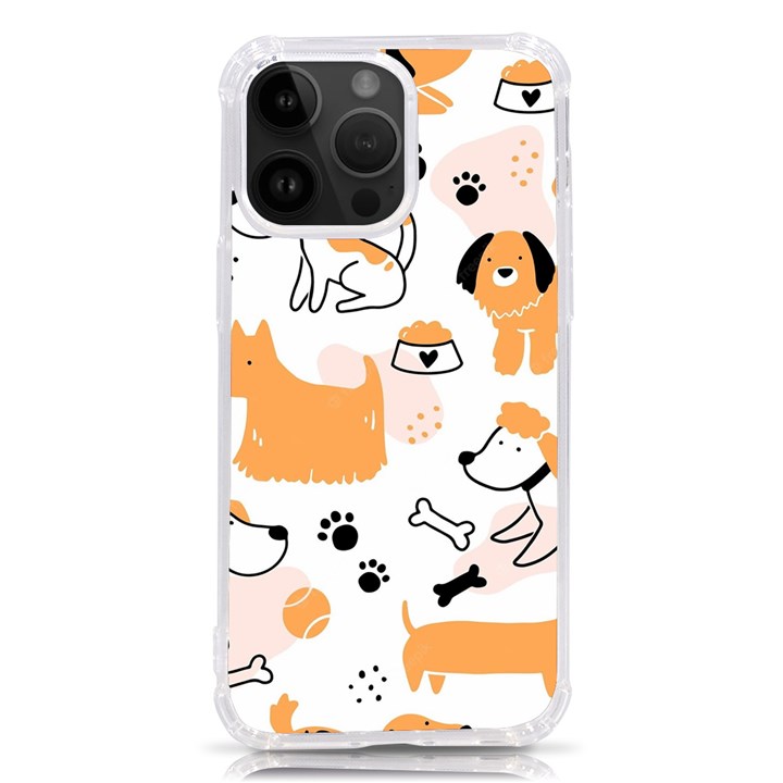 Seamless Pattern Of Cute Dog Puppy Cartoon Funny And Happy iPhone 14 Pro Max TPU UV Print Case