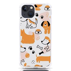 Seamless Pattern Of Cute Dog Puppy Cartoon Funny And Happy Iphone 13 Tpu Uv Print Case by Wav3s