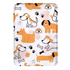 Seamless Pattern Of Cute Dog Puppy Cartoon Funny And Happy Rectangular Glass Fridge Magnet (4 Pack) by Wav3s