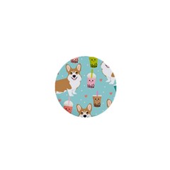 Welsh Corgi Boba Tea Bubble Cute Kawaii Dog Breed 1  Mini Buttons by Wav3s