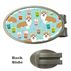 Welsh Corgi Boba Tea Bubble Cute Kawaii Dog Breed Money Clips (oval) 