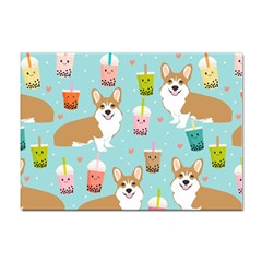 Welsh Corgi Boba Tea Bubble Cute Kawaii Dog Breed Sticker A4 (10 Pack) by Wav3s