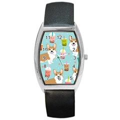 Welsh Corgi Boba Tea Bubble Cute Kawaii Dog Breed Barrel Style Metal Watch by Wav3s