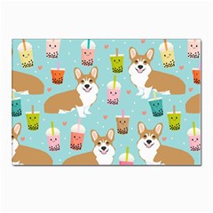 Welsh Corgi Boba Tea Bubble Cute Kawaii Dog Breed Postcards 5  X 7  (pkg Of 10) by Wav3s