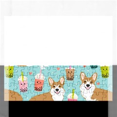 Welsh Corgi Boba Tea Bubble Cute Kawaii Dog Breed Rectangular Jigsaw Puzzl by Wav3s