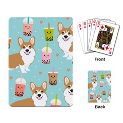 Welsh Corgi Boba Tea Bubble Cute Kawaii Dog Breed Playing Cards Single Design (rectangle) by Wav3s